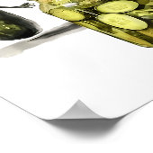 Grappige augurk verras een komkommer en een pot sl poster (Hoek)