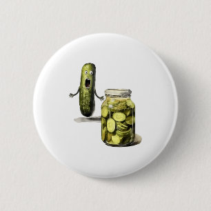 Grappige augurk verras een komkommer en een pot sl ronde button 5,7 cm
