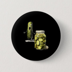 Grappige augurk verrassing een kubus en een pot ge ronde button 5,7 cm
