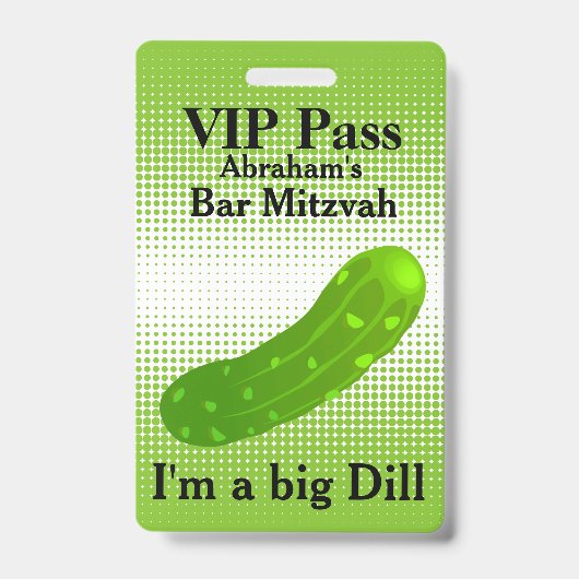 Grappige Augurk VIP-feestbadge Badge (Voorzijde)