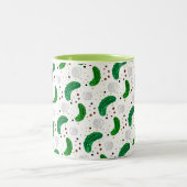 Grappige augurken en ingemaakte uitjes patroon tweekleurige koffiemok (Center)