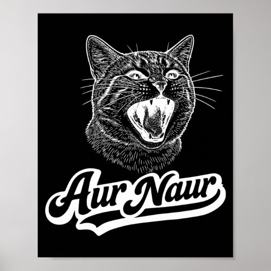 Grappige Aur Naur Kat Sarcastisch Oh Poster (Voorkant)