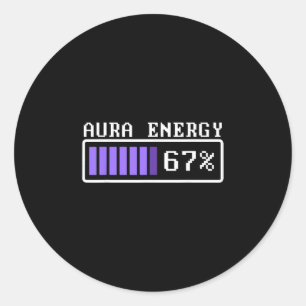 Grappige Aura Energie Bij 67 Six Seven Genz Meme S Ronde Sticker