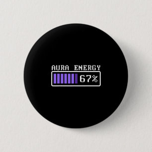 Grappige Aura Energie Bij 67 Six Seven Genz Meme T Ronde Button 5,7 Cm