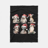 Grappige Aussie Dieren Kerstman en Australisch Fleece Deken (Voorkant)