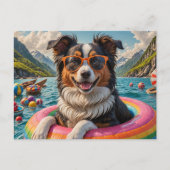 Grappige Aussie op een vlottocht Briefkaart (Voorkant)