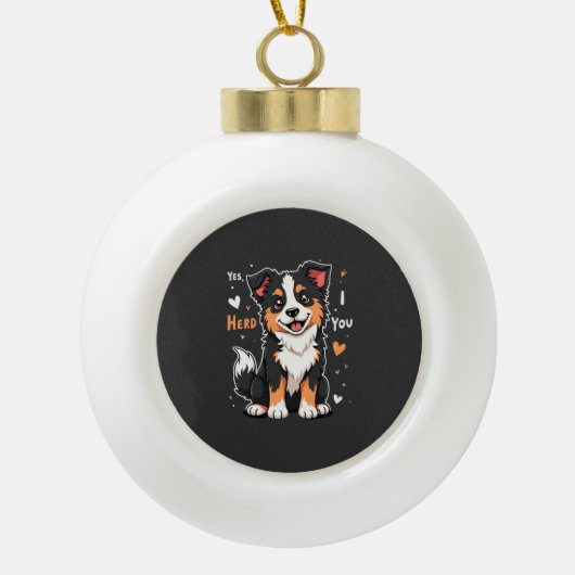 Grappige Australian Shepherd Moeder Cadeaus Aussie Keramische Bal Ornament (Voorkant)
