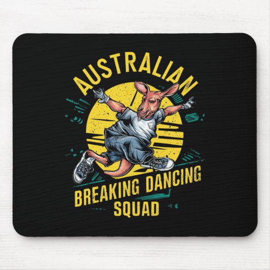 Grappige Australische Break Dancing Squad Kangaroo Muismat (Voorkant)