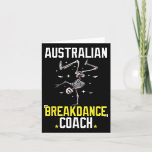 Grappige Australische Breakdance Coach Skelet Hall Kaart