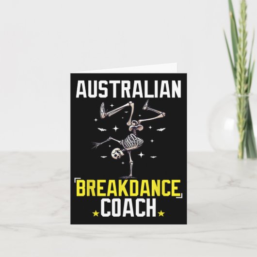Grappige Australische Breakdance Coach Skeleton Ha Kaart (Voorkant)