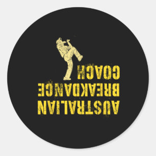 Grappige Australische Breakdance Coach Tumbling Br Ronde Sticker