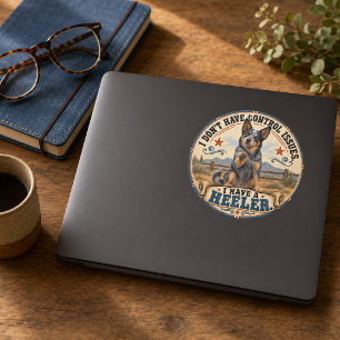 Grappige Australische Cattle Dog Blue Heeler Ronde Sticker