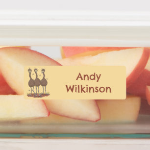 Grappige Australische emu trio cartoon gepersonali Labels