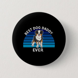 Grappige Australische herder hond beste hond papa  Ronde Button 5,7 Cm