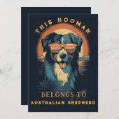 Grappige Australische Herder Hond Ouder Gepersonal Aankondiging (Voorkant / Achterkant)
