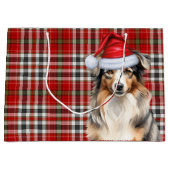 Grappige Australische Herder Kerstmis Plaid Groot Cadeauzakje (Voorkant)