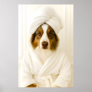 Grappige Australische Herdershond Badkamer Print