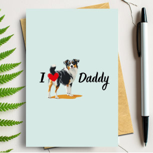 Grappige Australische herdershond Bum Fathers Day Kaart