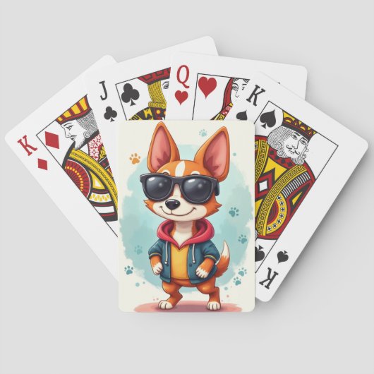 Grappige Australische Kelpie Kawaii Hond Pokerkaarten (Achterkant)