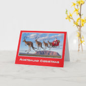 Grappige Australische kerstvakantie Kaart (Gele Bloem)
