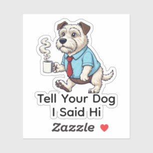 Grappige Australische Terrier Zakelijke Pak Koffie Sticker