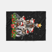 Grappige Australische veedrijvershond Kerstboom Fleece Deken (Voorkant (Horizontaal))