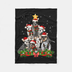 Grappige Australische veedrijvershond Kerstboom Fleece Deken
