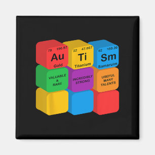 Grappige Autisme Awareness Elementen Periodieke Ta Magneet