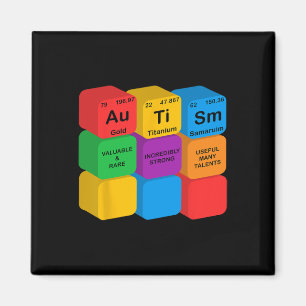Grappige Autisme Bewustzijn Elementen Periodiek Sy Magneet