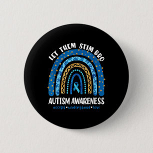 Grappige Autisme Bewustzijn Maand Laat Ze Stim BR Ronde Button 5,7 Cm