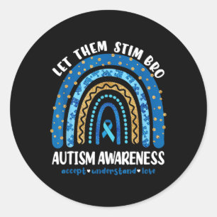 Grappige Autisme Bewustzijn Maand Laat Ze Stim BR Ronde Sticker