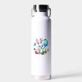 Grappige Autisme Bewustzijn Puzzel Paashaas Eieren Waterfles (Voorkant)