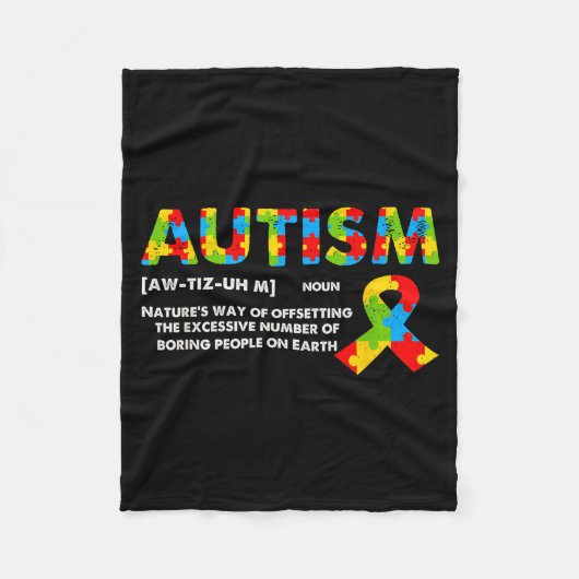 Grappige Autisme Definitie - Autisme Bewustzijn Ma Fleece Deken (Voorkant)