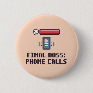 Grappige Autisme Eindbaas Telefoon Knop Ronde Button 5,7 Cm