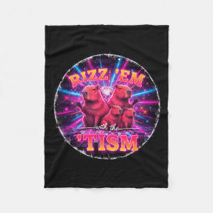 Grappige Autisme Rizz Em Met De Tism Capybara Meme Fleece Deken
