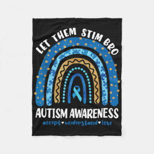 Grappige Autismeduidingsmaand Laat ze gewoon Stim Fleece Deken