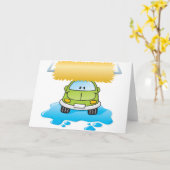 Grappige auto in een auto wassen Wenskaarten Kaart (Gele Bloem)