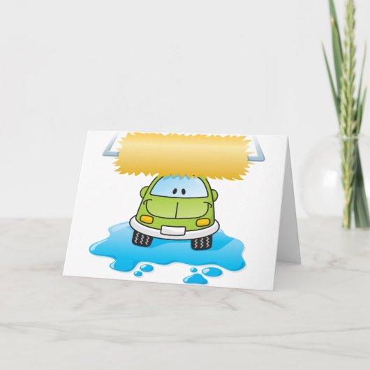Grappige Auto In Een Autowas Grappige Kaarten (Voorkant)