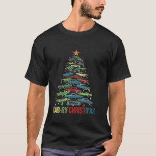 Grappige auto kerstboom voor mannen Vrolijke Kerst T-shirt