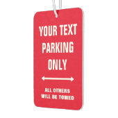 Grappige auto luchtverfrisser met parkeerplaats al (Links)