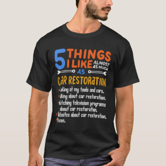 Grappige auto man cadeau 5 dingen die ik leuk vind t-shirt