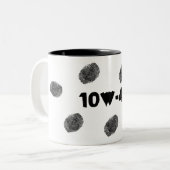 Grappige Auto Mechanic 10W40 Vette Vingerafdrukken Tweekleurige Koffiemok (Voorkant links)