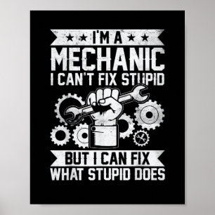 Grappige Auto Monteur Ingenieur Mannen Vrouwen Kin Poster