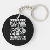 Grappige Auto Monteur Ingenieur Mannen Vrouwen Kin Sleutelhanger (Achterkant)