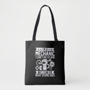Grappige Auto Monteur Ingenieur Mannen Vrouwen Kin Tote Bag