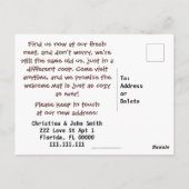 Grappige auto Nieuw adres We hebben de aankondigin Briefkaart (Achterkant)