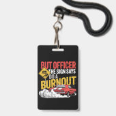 Grappige auto racing burnout drag racing spierauto badge (Voorzijde met lanyard)