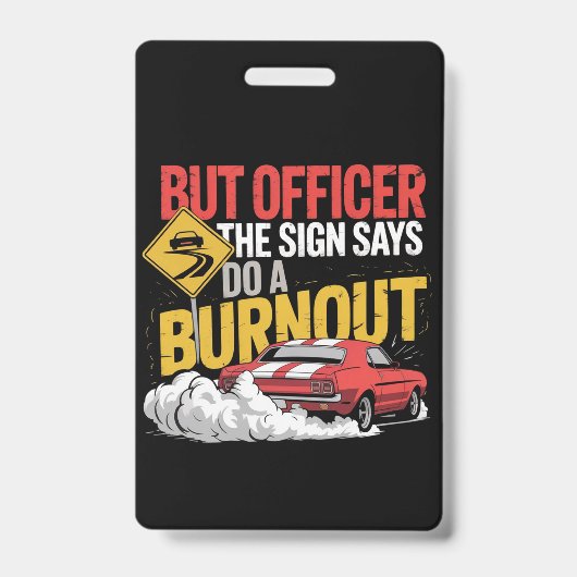 Grappige auto racing burnout drag racing spierauto badge (Voorzijde)
