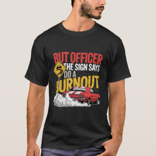 Grappige Auto Racing Burnout Drag Racing Spierball T-shirt