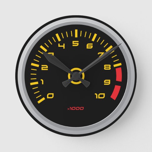 Grappige auto-toerentalmeter wandklok (Voorkant)